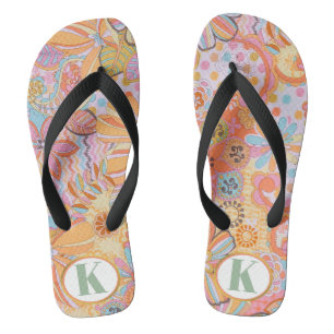 Monogram Trippy Nostalgic Floral Mood Thongs