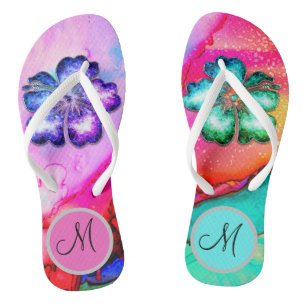 Monogram Trippy Tropical Floral Flip Flops