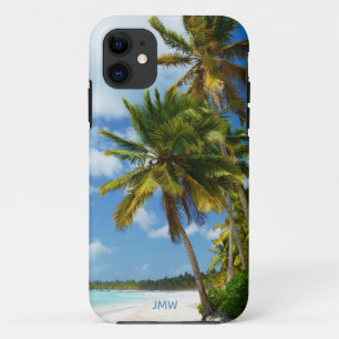 Monogram Tropical Beach Palm Trees iPhone 11 Case