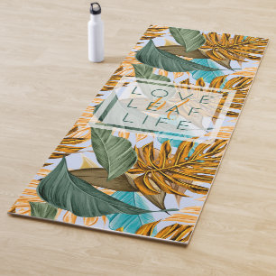 Monogram Tropical Foliage Botanical Leaf Pattern Yoga Mat