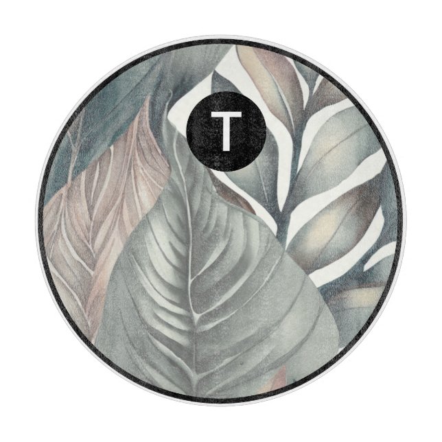 Monogram Tropical Glass Cutting Board (Front)