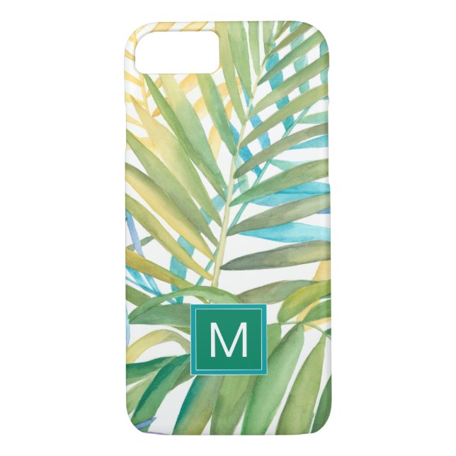 Monogram | Tropical Palm Leaves Case-Mate iPhone Case (Back)