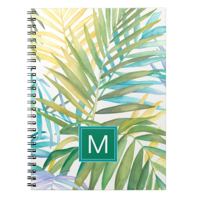 Monogram | Tropical Palm Leaves Notebook (Front)