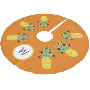 Monogram Tropical Pineapple Brushed Polyester Tree Skirt