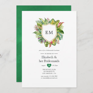 Monogram Tropical Summer Bridesmaids Luncheon Invitation