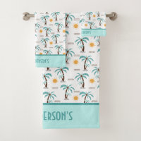Monogram Tropical Summer Palm Trees Sunshine Beach