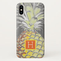Monogram | Tropical Yellow Pinneapple on Grey