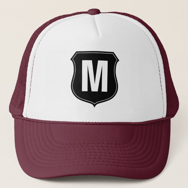 Monogram trucker hat with custom letter (Front)