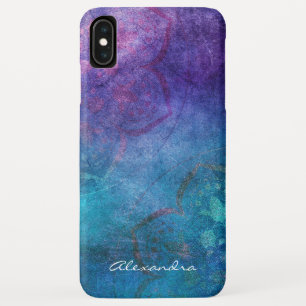 Monogram Turquoise and Green Lotus Flower iPhone XS Max Case