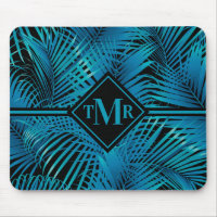 Monogram Turquoise Black Palms