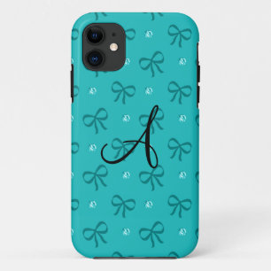 Monogram turquoise diamonds and bows iPhone 11 case
