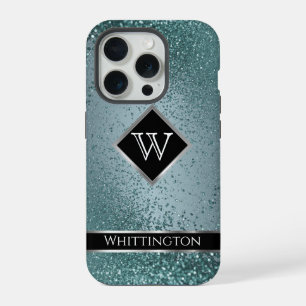 Monogram Twinkle Ombre - Teal iPhone 15 Pro Case