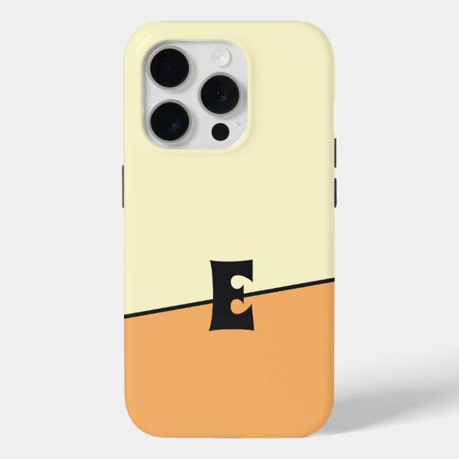 Monogram Two Colours Lemon Orange Cream Case-Mate iPhone Case (Back)