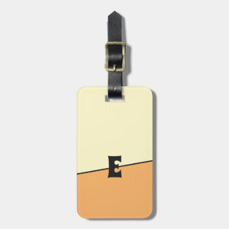 Monogram Two Colours Lemon Orange Cream Luggage Tag
