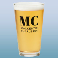 Monogram Two Initials Name Personalised Beer