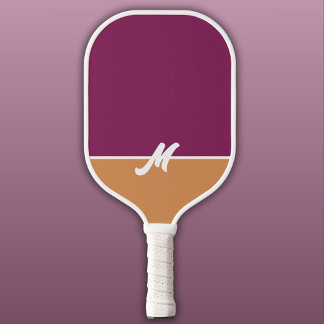 Monogram Two Tone Berry & Cinnamon with White Pickleball Paddle