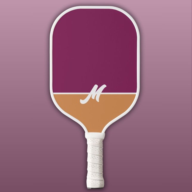 Monogram Two Tone  Berry & Cinnamon with White Pickleball Paddle (Creator Uploaded)