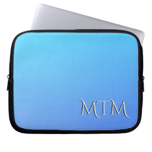 Monogram Two Tone Blue Colour Combination Laptop Sleeve