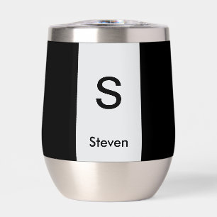 Monogram Two Tone Modern Black and Light Grey