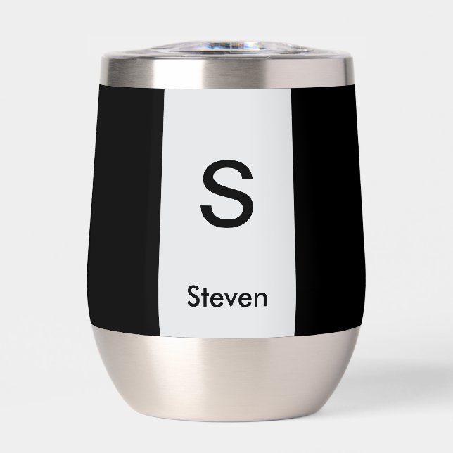 Monogram Two Tone Modern Black and Light Grey (Front)