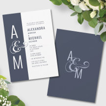 Monogram Typography Simple Bold Minimalist Wedding