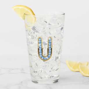 Monogram U - 16 oz Glass