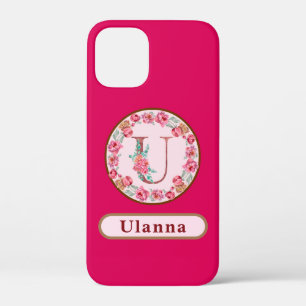 Monogram U Floral Custom iPhone 12 Mini Case