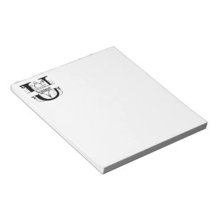 Monogram U Initial Stationary Desk Notepad
