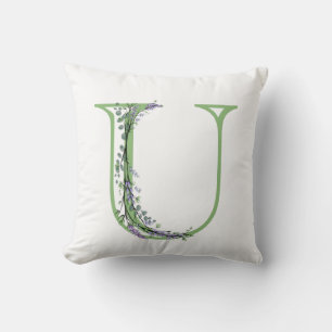 Monogram U Lavender Eucalyptus Cushion