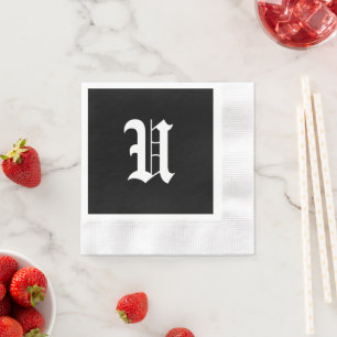 Monogram U, old English font, Napkin