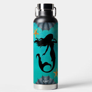 Monogram Underwater Coastal Mermaid Starfish Water Bottle