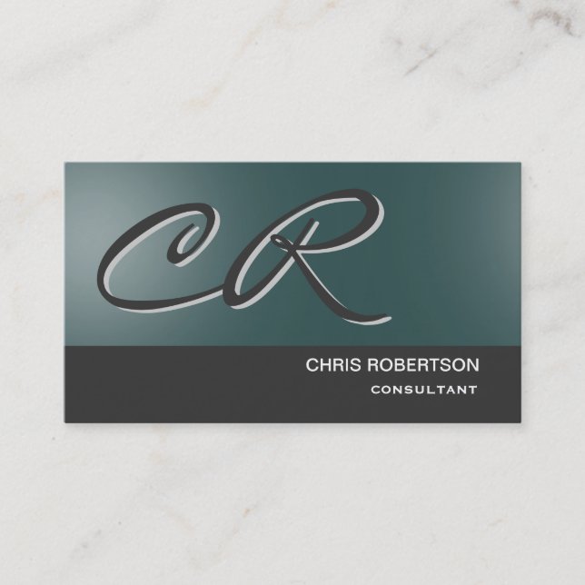 Monogram Unique Classy Consultant Business Card (Front)