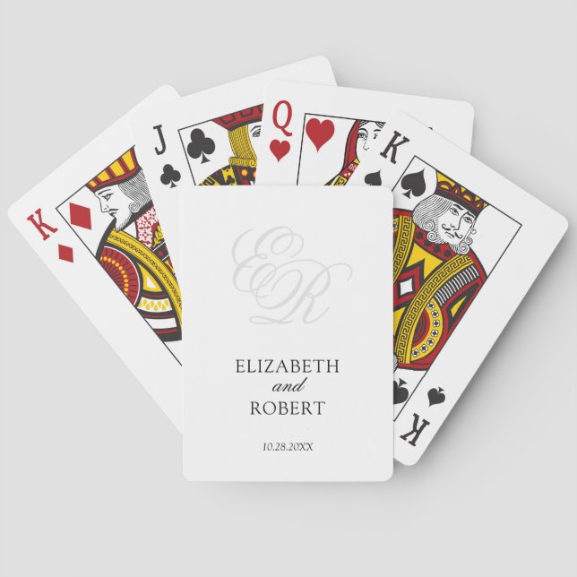 Monogram Unique Simple Minimalist Modern Playing Cards (Back)