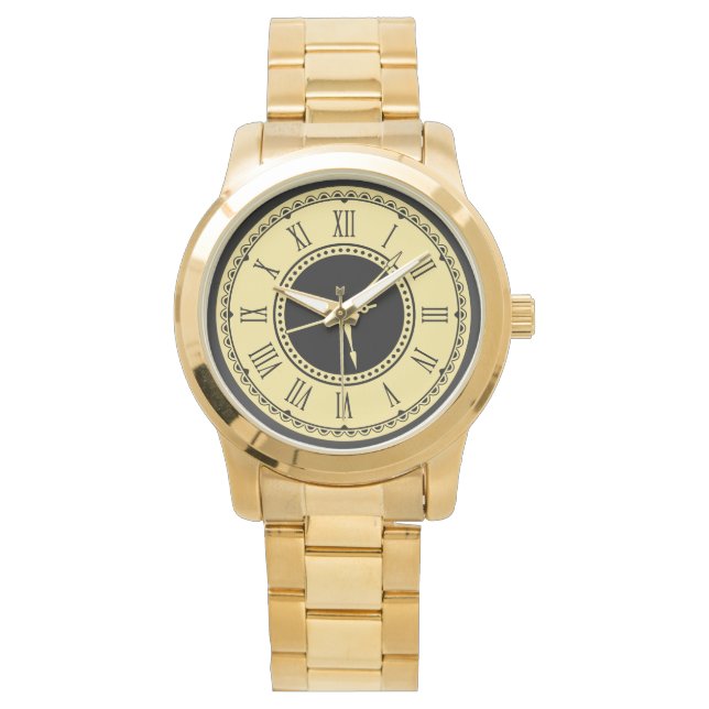 Monogram Unisex Gold Oversized  Watch (Front)