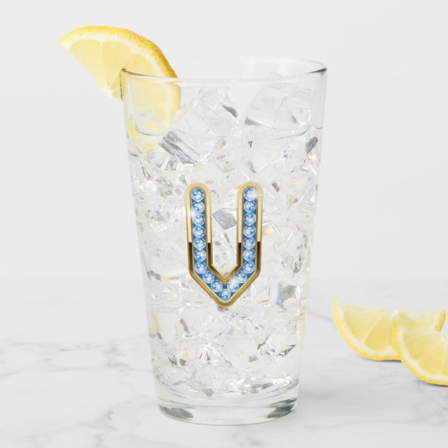 Monogram V - 16 oz Glass  (Front Ice)