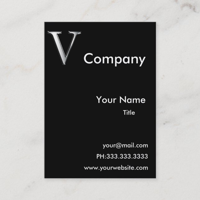 Monogram V business cards (Front)