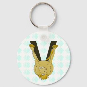 Monogram V Cute Horse Personalised Key Ring