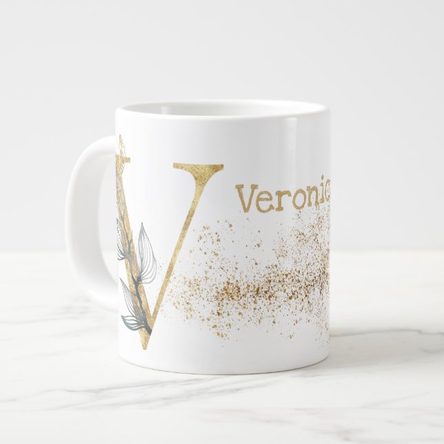 Monogram "V" Jumbo Mug Soup Ice Cream (Front Left)