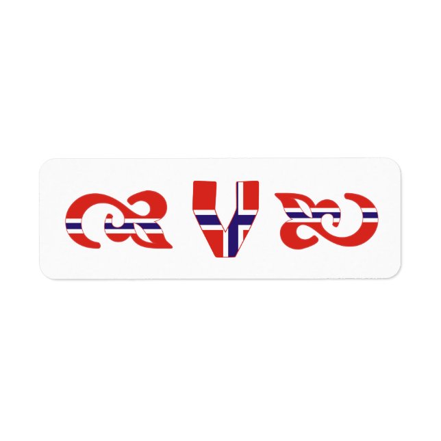 Monogram V Norwegian Label Return Address Label (Front)