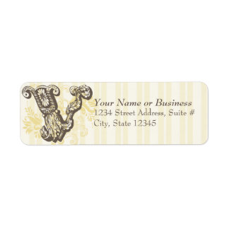 Monogram V Return Address Label