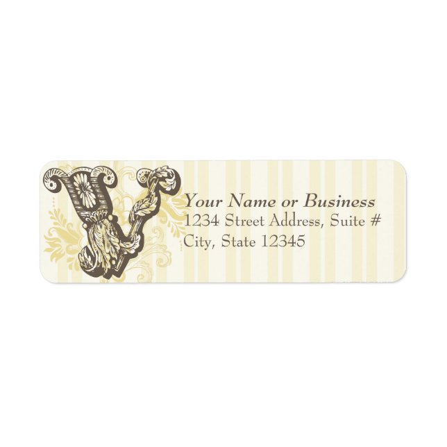 Monogram V Return Address Label (Front)