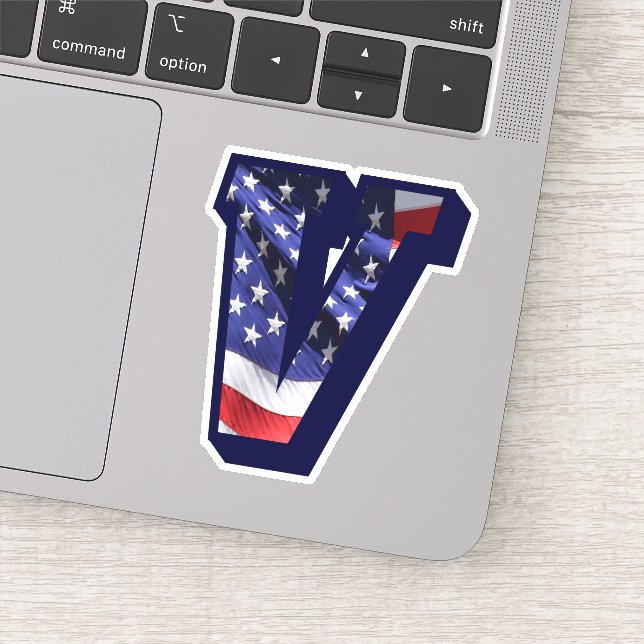 Monogram V USA Flag Font (Detail)