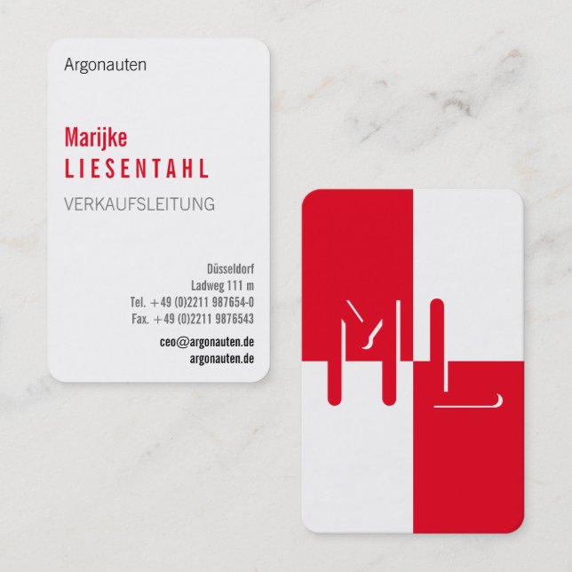 Monogram Vertical Business Card (Front/Back)