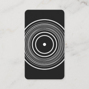 Monogram   Vertical Vinyl Record DJ Business Card
