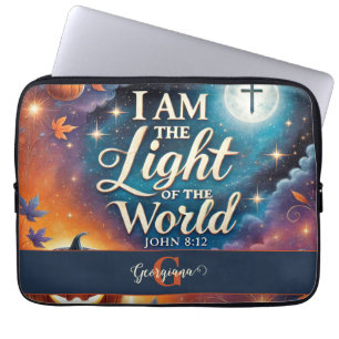 Monogram Vibrant Christian Halloween Bible Verse Laptop Sleeve
