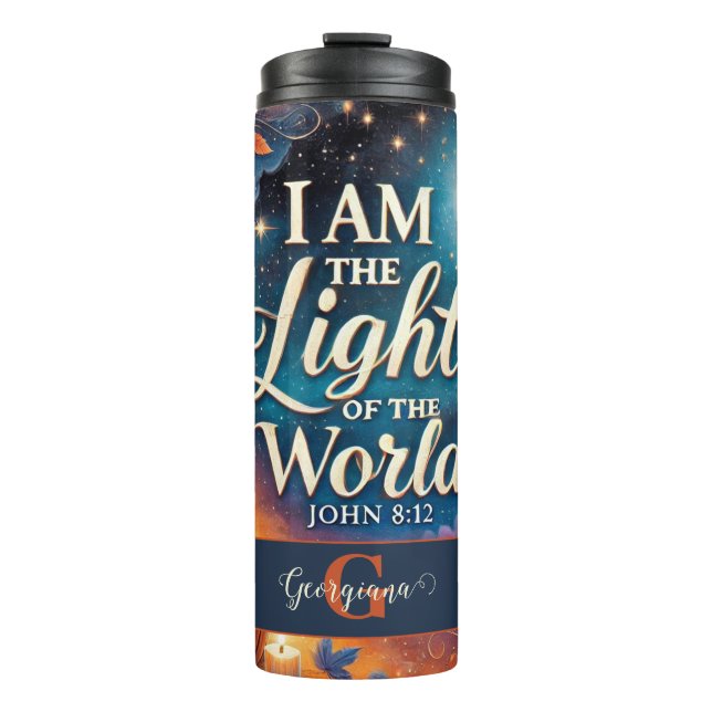 Monogram Vibrant Christian Halloween Bible Verse Thermal Tumbler (Front)