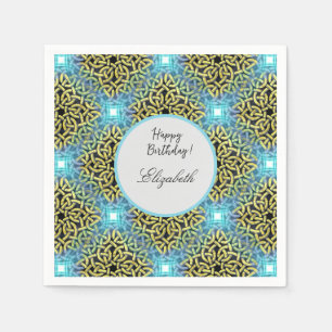 Monogram Victorian Golden Elegant Lace Effect Napkin