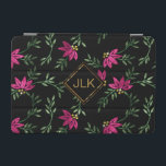 Monogram Victorian Pink Glitter Floral iPad Mini Cover<br><div class="desc">iPad Cover ready for you to customise. ✔NOTE: ONLY CHANGE THE TEMPLATE AREAS NEEDED! 😀 If needed, you can remove the text and start fresh adding whatever text and font you like. 📌If you need further customisation, please click the "Click to Customise further" or "Customise or Edit Design" button and...</div>