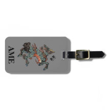 Monogram Vintage Chinese Qilin on Medium Grey