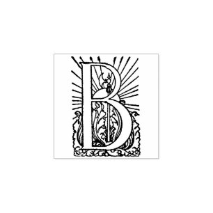 Monogram Vintage decorative  initial Letter B Rubber Stamp